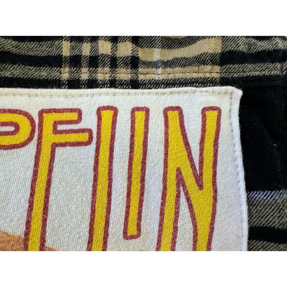 LED ZEPPELIN 70s Rock Retro Vintage Upcycled Plaid Flannel Kids Shirt Sz 10/12 - Picture 10 of 11